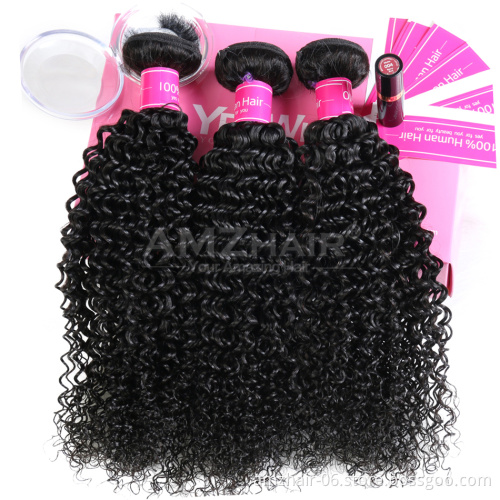 Wholesale Kinky Curly Raw Virgin Cuticle Aligned Brazilian Human Hair Extension 3 4 Bundles For Sale Double Weft Curly Hair